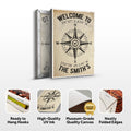 Welcome To Family Home Coordinates Sign by Tailored Canvases