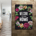 Welcome To Our Home Floral Entryway Sign by Tailored Canvases