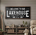 Welcome To Our Lakehouse Sign II by Tailored Canvases