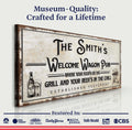 Welcome Wagon Pub Your Beer's In The Chill Sign by Tailored Canvases