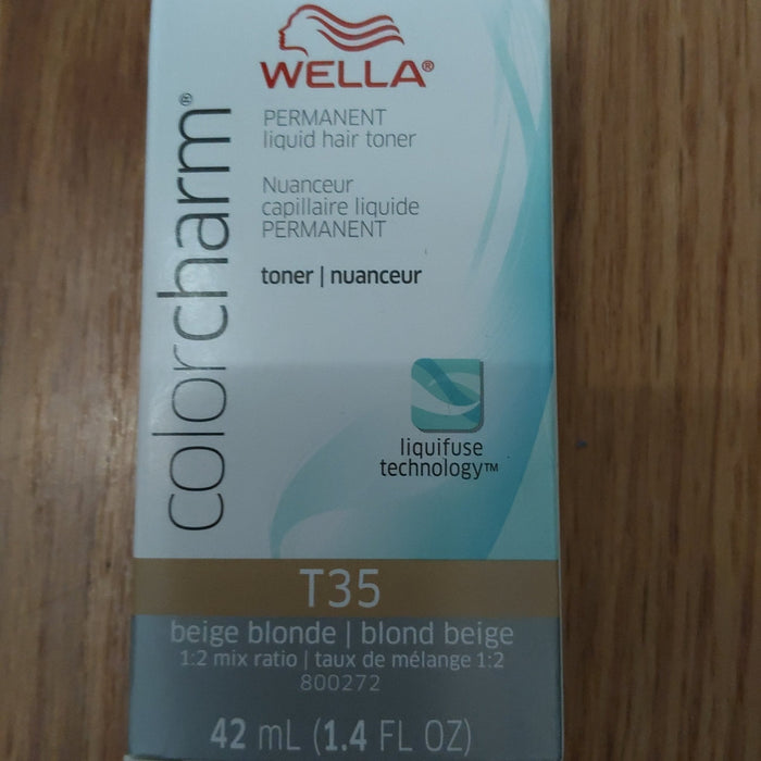Wella ColorCharm Permanent Liquid Hair Toner T35 Beige Blonde, 1.4 oz