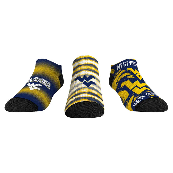 West Virginia Mountaineers - Low Cut - Make Some Noise (3-Pack) by Rock 'Em Socks