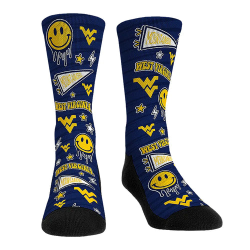 West Virginia Mountaineers - Smiley Stickers by Rock 'Em Socks