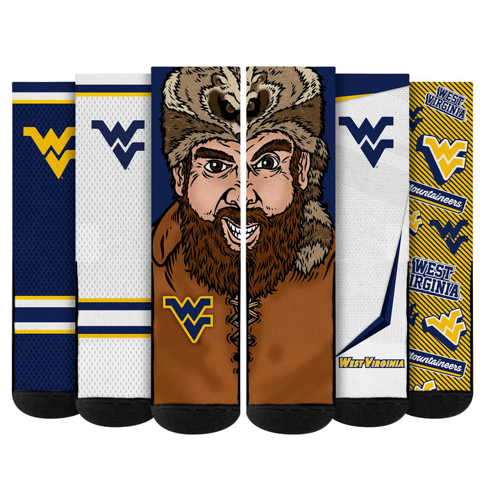 West Virginia Mountaineers - Super Fan Bundle 5-Pack by Rock 'Em Socks