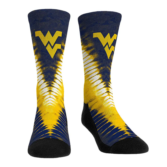 West Virginia Mountaineers - V Shape Tie Dye by Rock 'Em Socks