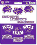 Western Carolina University Catamounts 12-Piece Mini Decal Sticker Set, 5x6 Inch Sheet, Gift for football fans for any hard surfaces around home, automotive, personal items by Fielders Choice