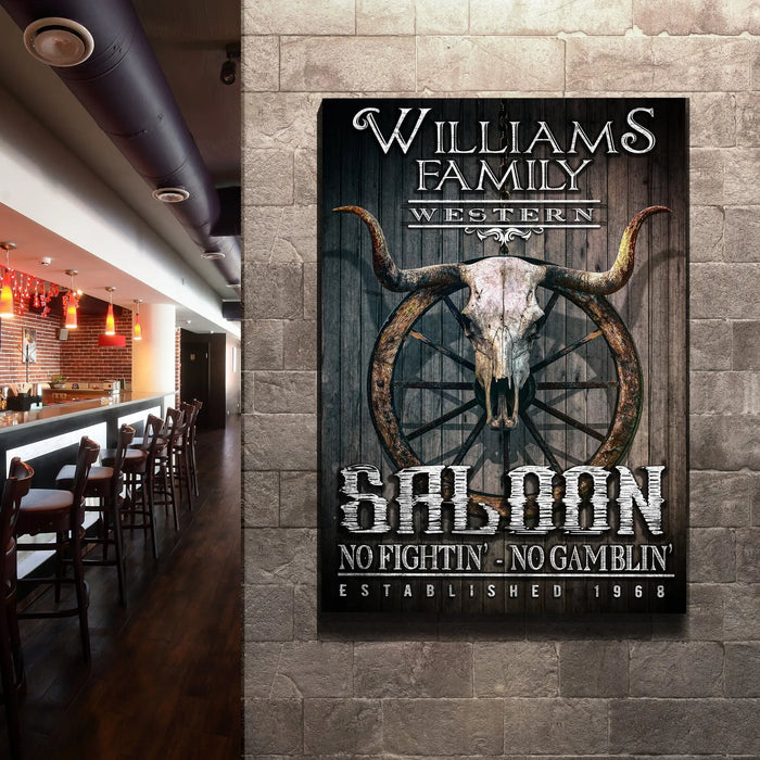 Western Cowboy Saloon Sign by Tailored Canvases