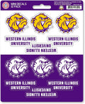 Western Illinois University Leathernecks 12-Piece Mini Decal Sticker Set, 5x6 Inch Sheet, Gift for football fans for any hard surfaces around home, automotive, personal items by Fielders Choice