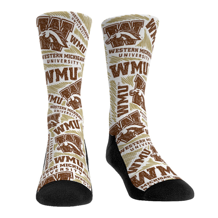 Western Michigan Broncos - Logo Sketch by Rock 'Em Socks