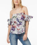 Gypsies & Moondust Juniorsft Off-The-Shoulder Tie-Sleeve Top, Size Small by Vanessa Jane