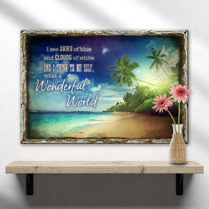 What A Wonderful World Sign IX by Tailored Canvases