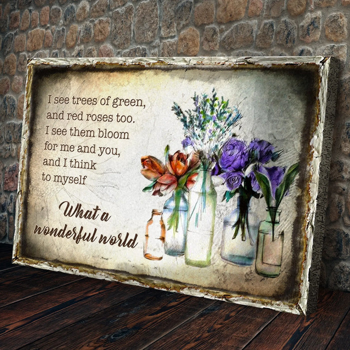 What A Wonderful World Sign VIII by Tailored Canvases