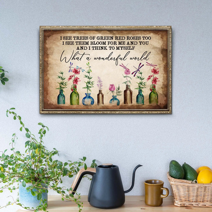 What A Wonderful World Sign X by Tailored Canvases