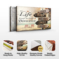 Where Life Points In Every Direction Beach Family Names Sign by Tailored Canvases