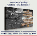 Where Life Points In Every Direction Family Farm Names Sign by Tailored Canvases