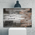 Where Love Grows And Laughter Flows Family Farm Names Sign by Tailored Canvases
