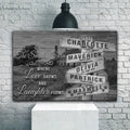 Where Love Grows And Laughter Flows Family Names Sign by Tailored Canvases
