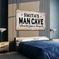 Where the Game is Always On Man Cave Sign by Tailored Canvases