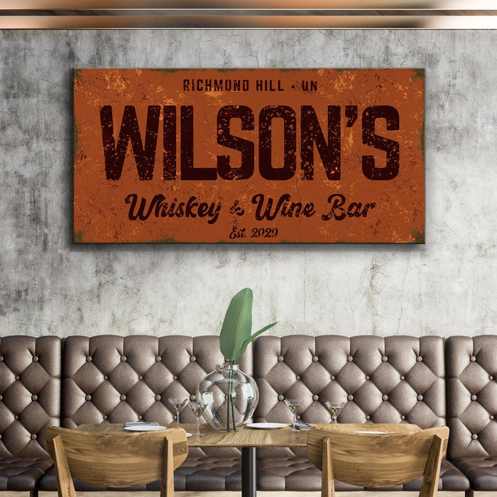 Whiskey And Wine Bar Sign II by Tailored Canvases