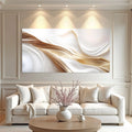 White and Gold Abstract Wall Art by Tailored Canvases