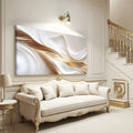 White and Gold Abstract Wall Art by Tailored Canvases