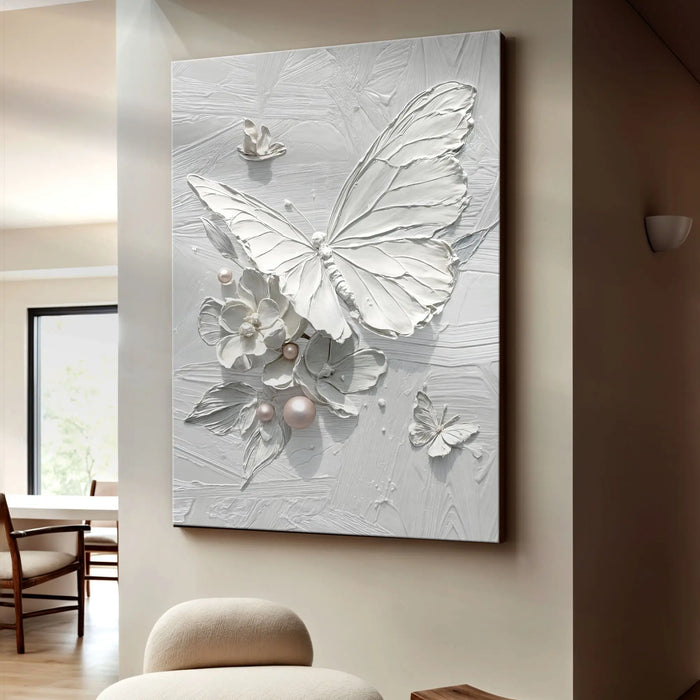 White Butterfly Wall Art by Tailored Canvases