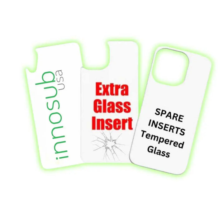 White Glass Spare Inserts for Sublimation Cases Compatible with iPhone - Wireless Charging Compatible by INNOSUB USA