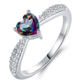 White Gold 3ct Heart-Cut Mystic Topaz Engagement Ring - Assorted Sizes by DailySale