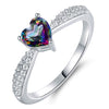 White Gold 3ct Heart-Cut Mystic Topaz Engagement Ring - Assorted Sizes