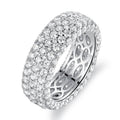 White Gold Plated Five Row Eternity Ring - Assorted Sizes by DailySale