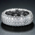 White Gold Plated Five Row Eternity Ring - Assorted Sizes by DailySale