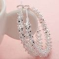 White Gold Roc Hoop Dangle Earrings by DailySale
