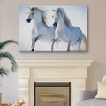 White Horse Couple Canvas Wall Art by Tailored Canvases