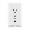 White Light Sensor Dual USB Wall Outlet