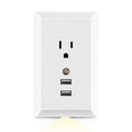 White Light Sensor Dual USB Wall Outlet by DailySale