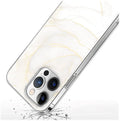 White Marble Series Case with Tempered Glass Screen and Camera Protector - iPhone 14 Pro Max by Zerodamage Sahara Case LLC