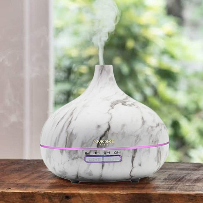 White Marble Ultrasonic Essential Oil Diffuser by DailySale