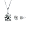 White Moissanite Jewelry Set by Fine Color Jewels