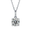 White Moissanite Solitiare Necklace