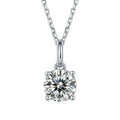 White Moissanite Solitiare Necklace by Fine Color Jewels