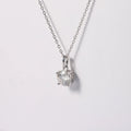 White Moissanite Solitiare Necklace by Fine Color Jewels