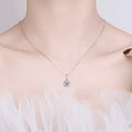 White Moissanite Solitiare Necklace by Fine Color Jewels