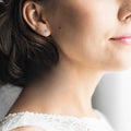 White Moissanite Stud Earrings by Fine Color Jewels
