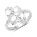 White Opal Floral Ring by Fine Color Jewels
