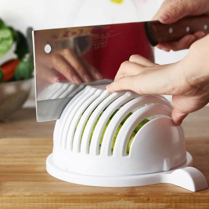 White Salad Cutter Bowl by DailySale