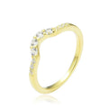 White Sapphire Curved Stackable Ring by Fine Color Jewels