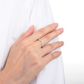 White Sapphire Curved Stackable Ring by Fine Color Jewels