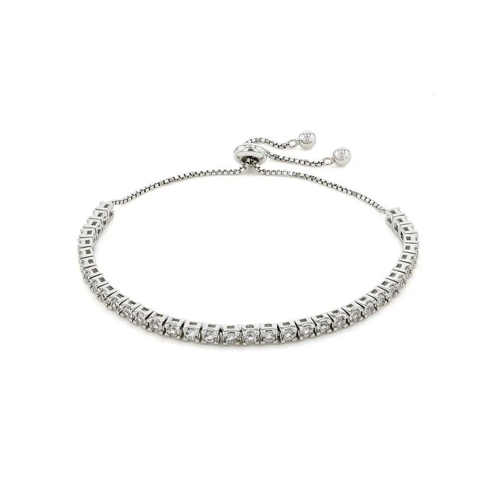 White Sapphire Tennis Bracelet by Fine Color Jewels