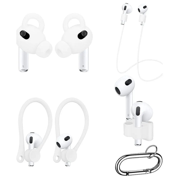 White Silicone Accessories Kit - Apple AirPods 3 (3rd Generation) by Zerodamage Sahara Case LLC