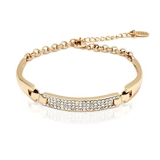 White Swarovski Elements Block Bracelet by DailySale